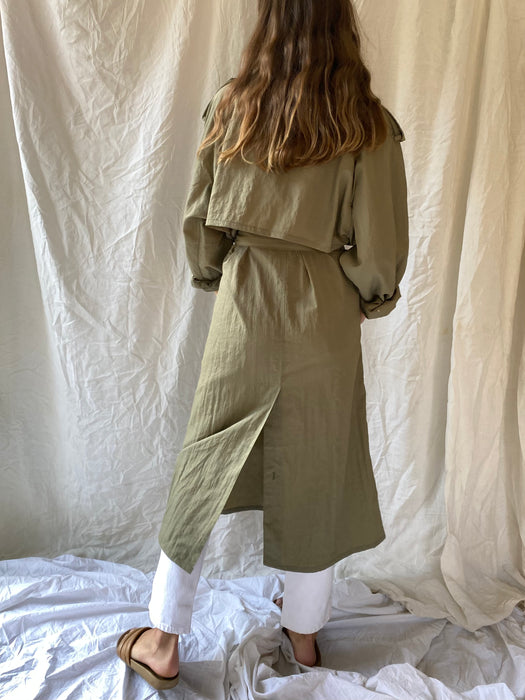 THE FLOWY TRENCH - KHAKI GREEN, MEDIUM