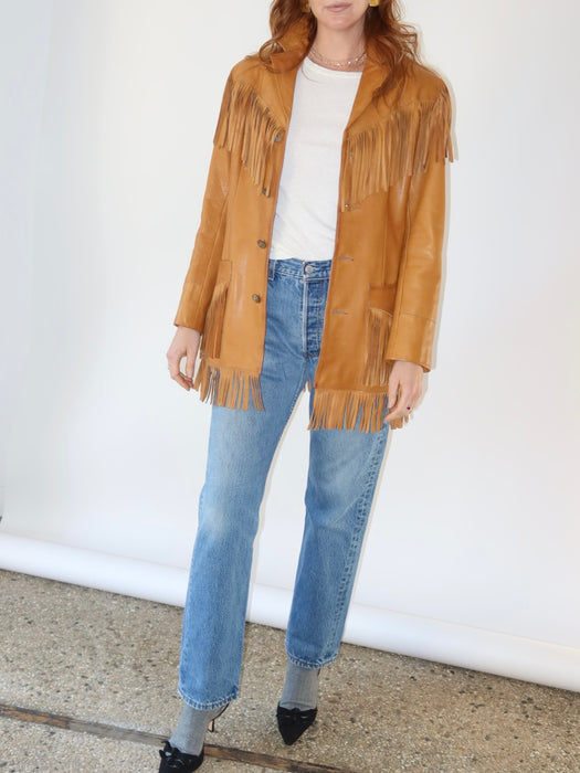 RALPH LAUREN FRINGE LEATHER JACKET