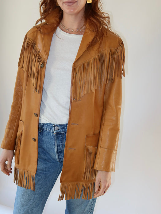 RALPH LAUREN FRINGE LEATHER JACKET