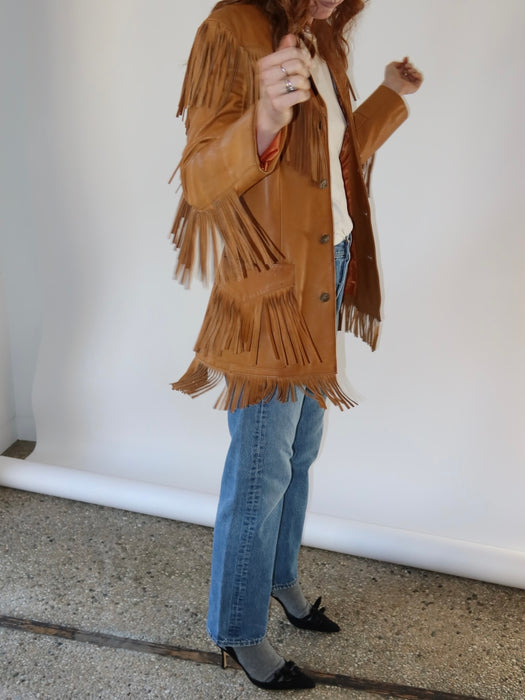 RALPH LAUREN FRINGE LEATHER JACKET