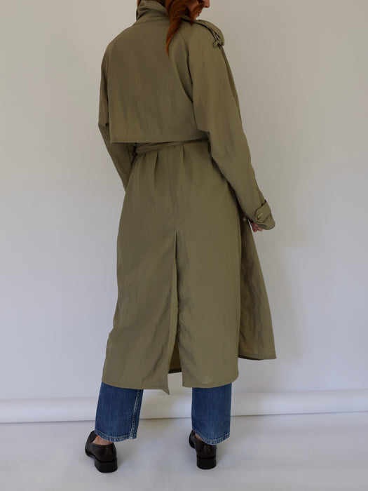 THE FLOWY TRENCH - KHAKI GREEN, MEDIUM