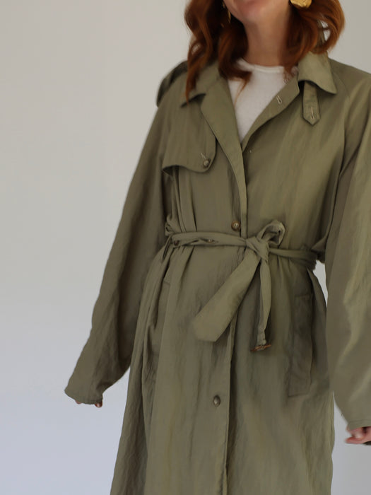 THE FLOWY TRENCH - KHAKI GREEN, MEDIUM