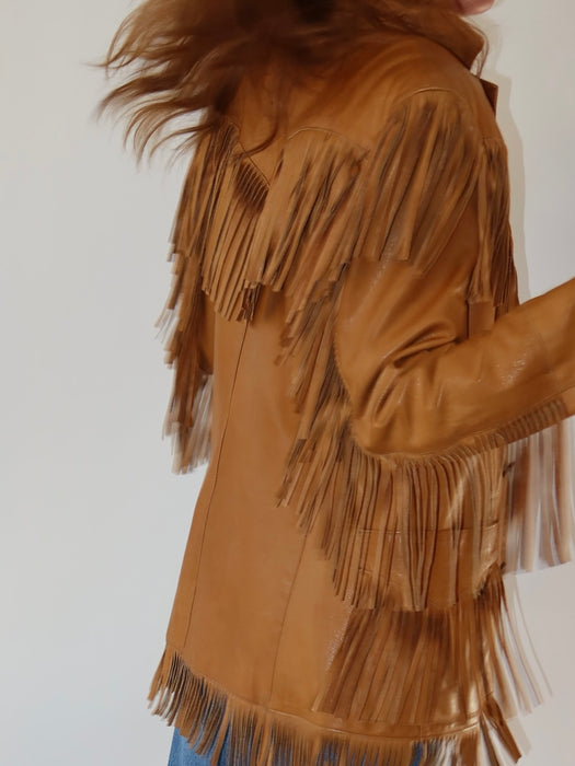 RALPH LAUREN FRINGE LEATHER JACKET