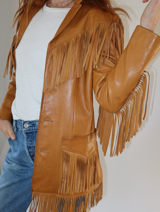 RALPH LAUREN FRINGE LEATHER JACKET