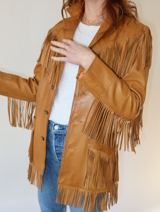 RALPH LAUREN FRINGE LEATHER JACKET