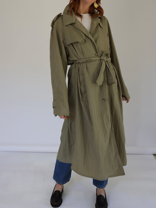 THE FLOWY TRENCH - KHAKI GREEN, MEDIUM