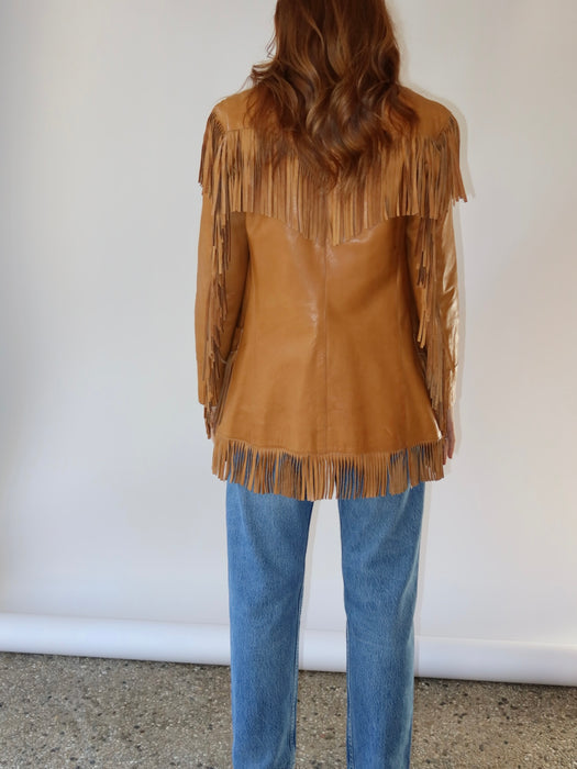 RALPH LAUREN FRINGE LEATHER JACKET