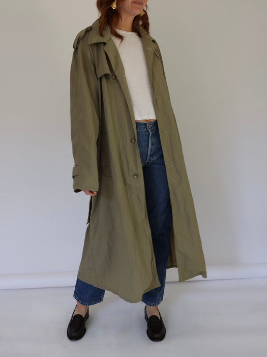 THE FLOWY TRENCH - KHAKI GREEN, MEDIUM