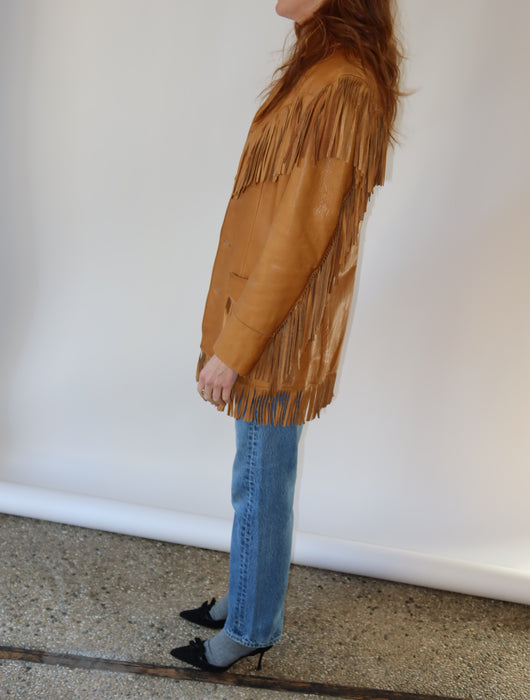 RALPH LAUREN FRINGE LEATHER JACKET