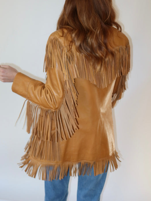 RALPH LAUREN FRINGE LEATHER JACKET