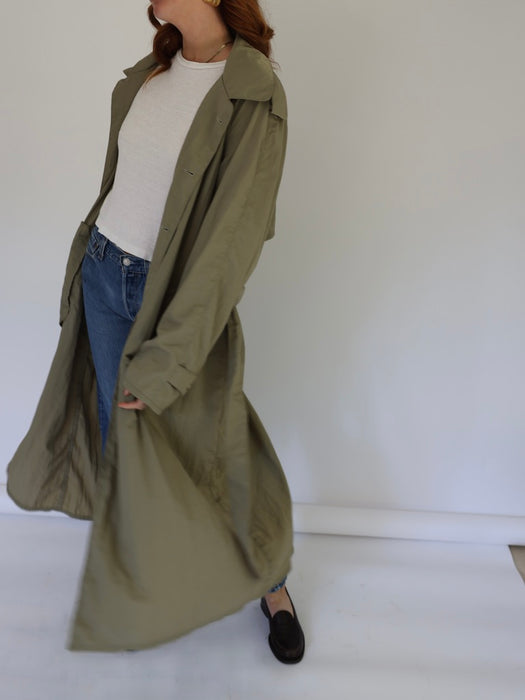 THE FLOWY TRENCH - KHAKI GREEN, MEDIUM