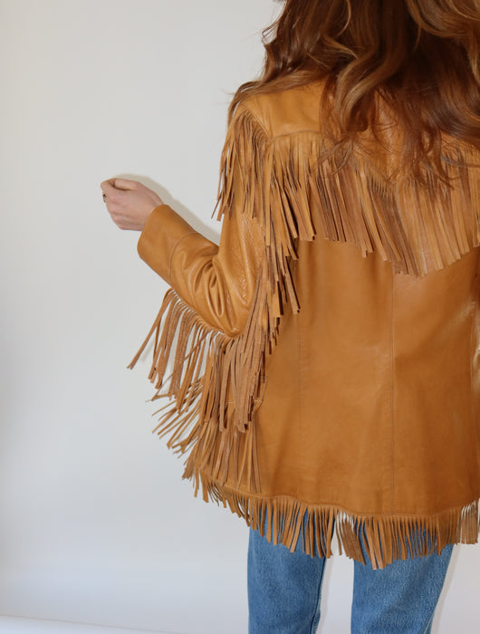 RALPH LAUREN FRINGE LEATHER JACKET