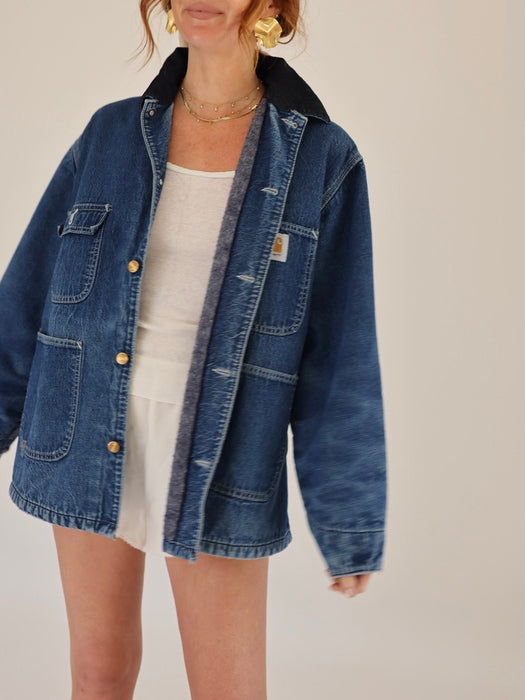 1980'S CARHARTT SOFT DENIM CHORE JACKET