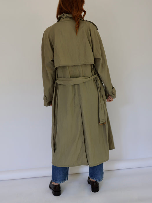 THE FLOWY TRENCH - KHAKI GREEN, MEDIUM