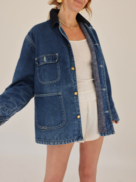 1980'S CARHARTT SOFT DENIM CHORE JACKET